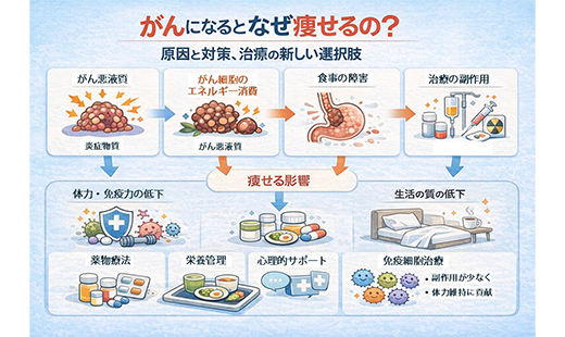 がんになるとなぜ痩せるの?原因と対策、治療の新しい選択肢を解説